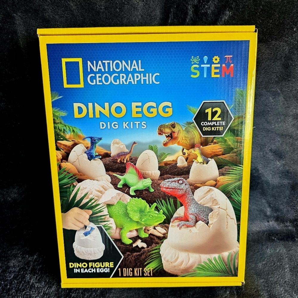 New National Geographic Dino Egg Dig Kits 12 Dinosaur Egg Dig Bricks, 12 Figure
